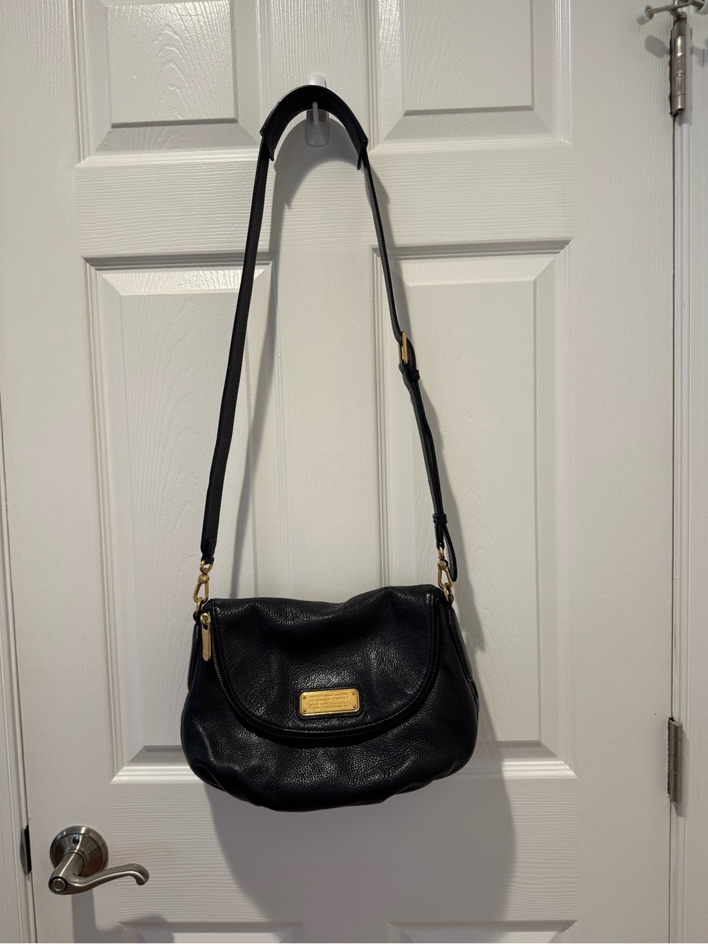 Marc By Marc Jacobs Black Leather Crossbody with Gold Hardware